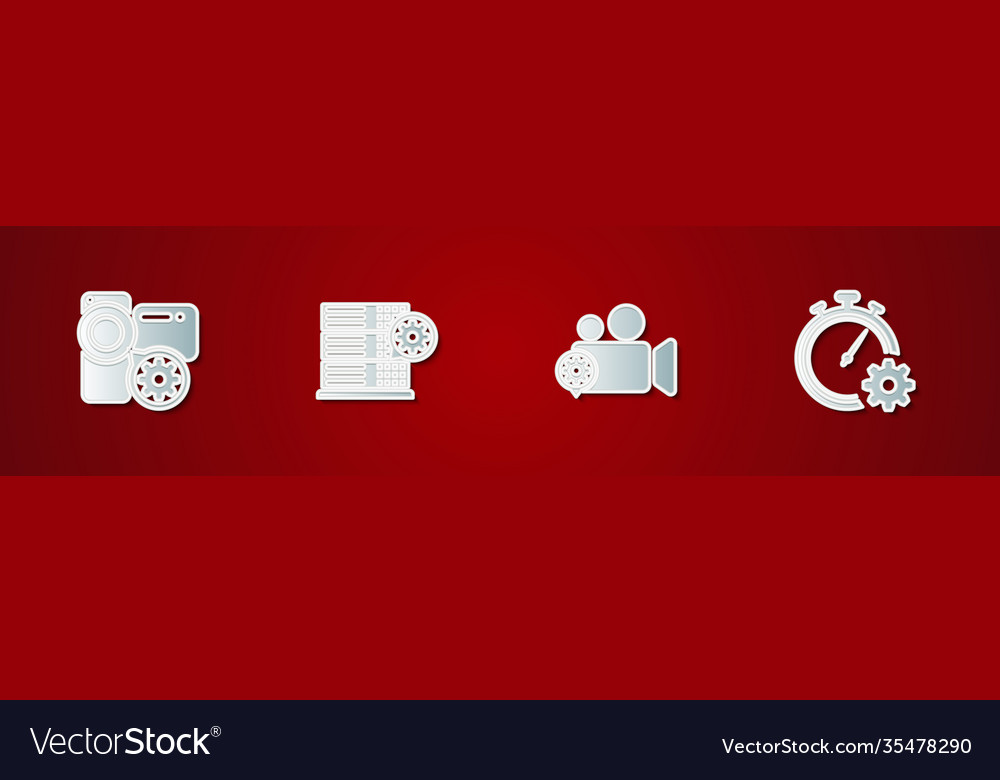 Set video camera setting server and time Vector Image Set video camera setting server and time