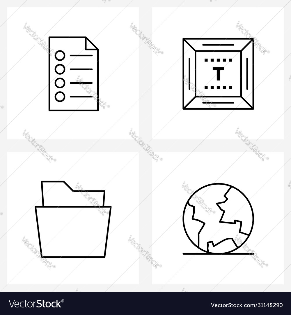 Ui set 4 basic line icons checklist pad