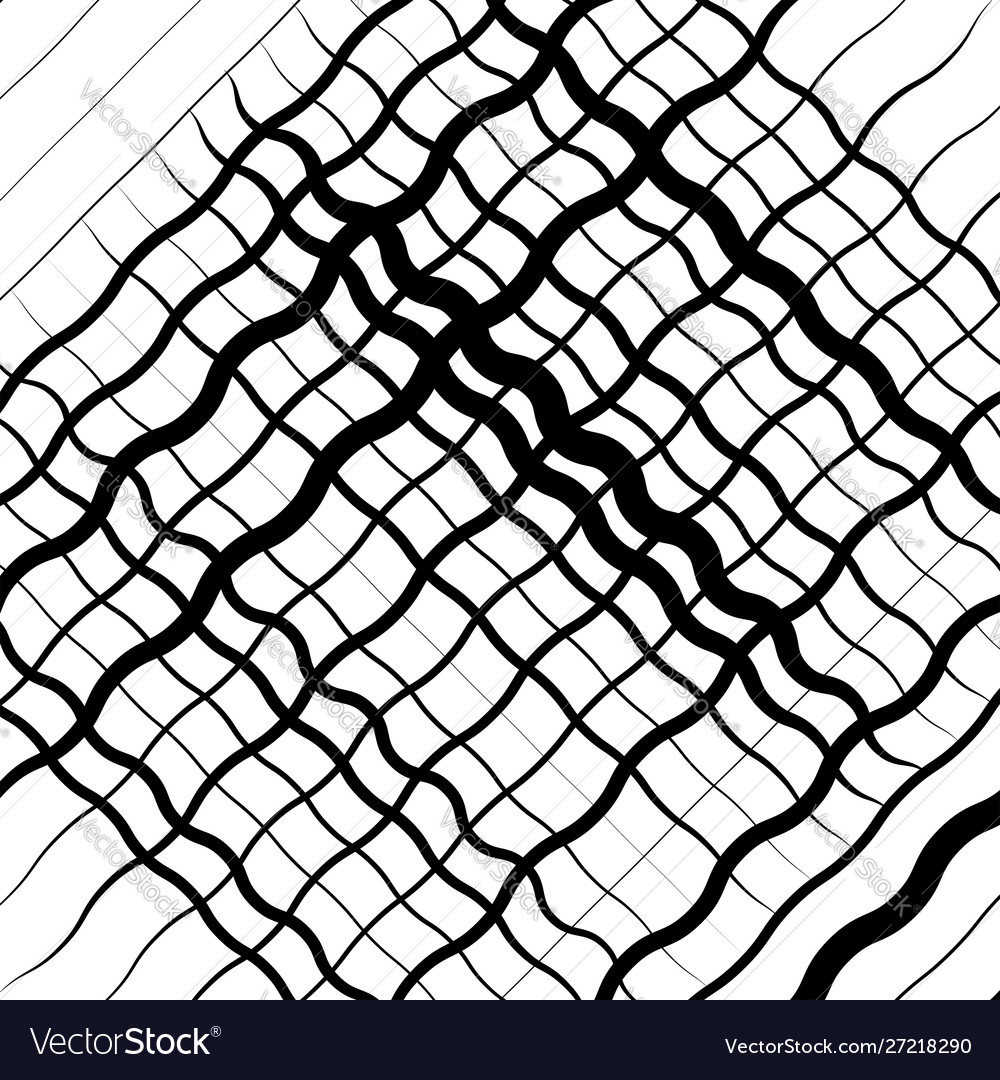 Wavy waving zigzag lines crosshatch grid mesh vector image Wavy waving zigzag lines crosshatch grid mesh