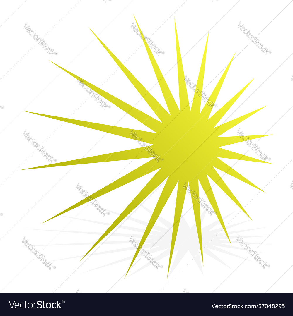 3d perspective starburst sunburst shape abstract Vector Image