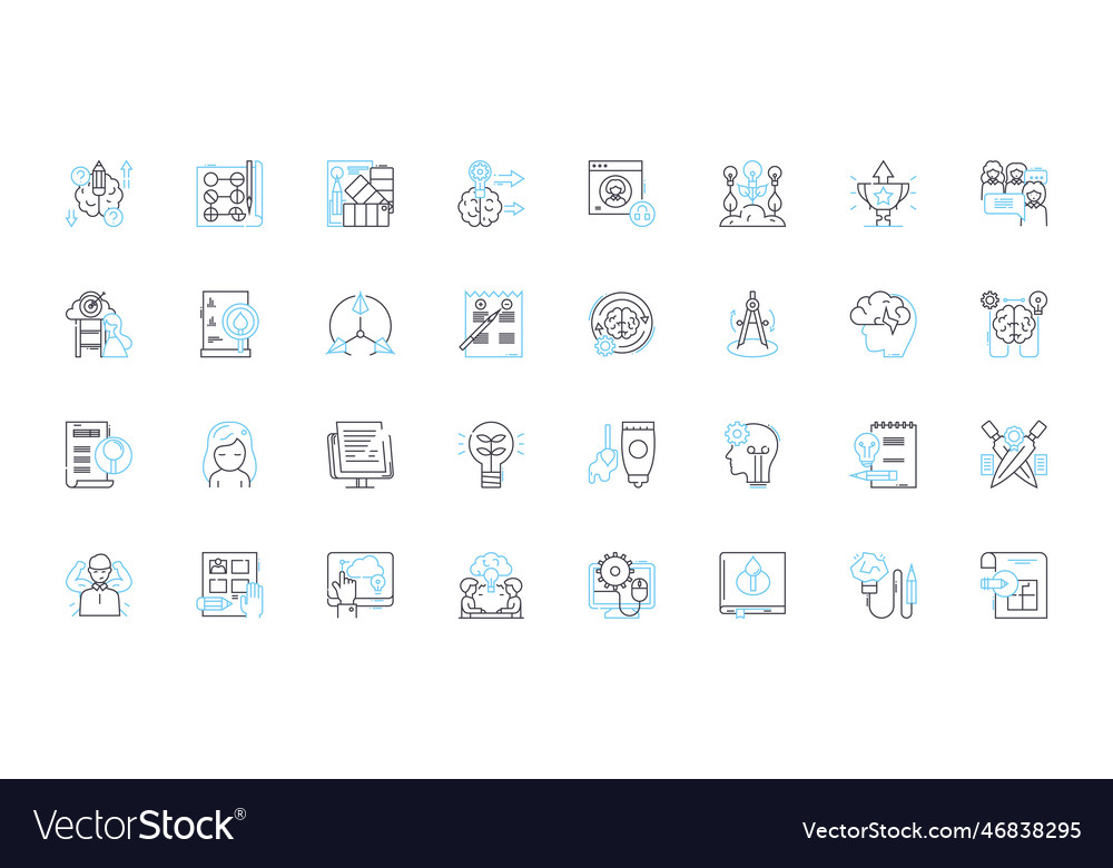Artistic expression linear icons set creativity vector image Artistic expression linear icons set creativity
