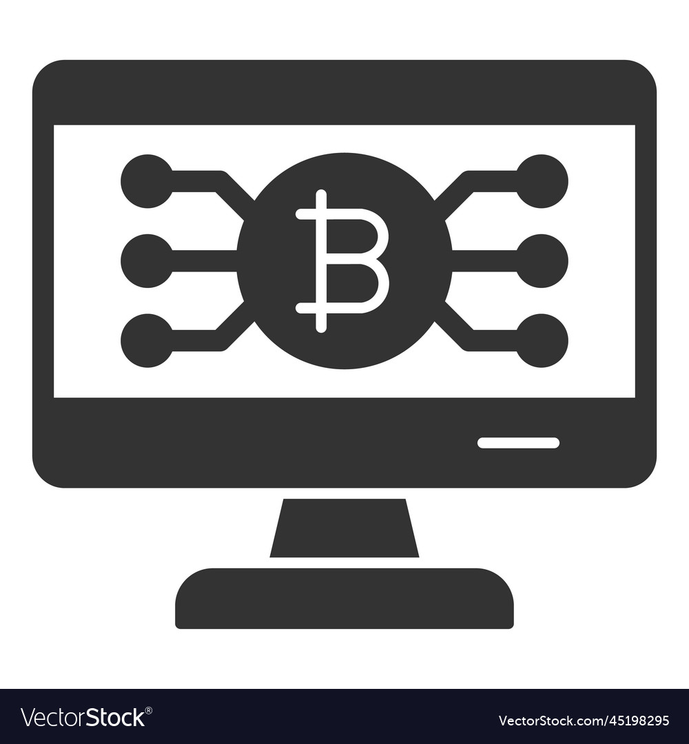 Bitcoin as a processor 1 vector image Bitcoin as a processor 1