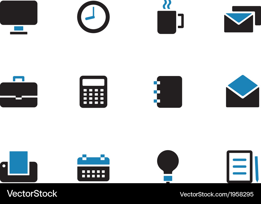 Business duotone icons on white background Vector Image