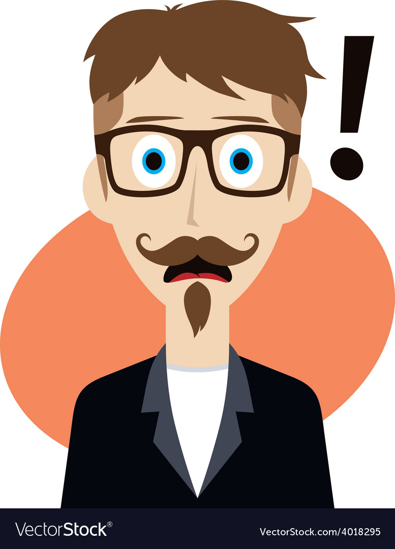 Cartoon Character Guy Surprise Royalty Free Vector Image