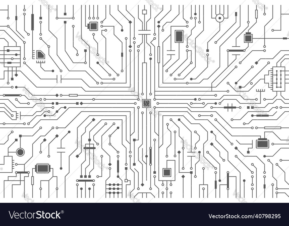 Circuit board background cpu microchip abstract Vector Image