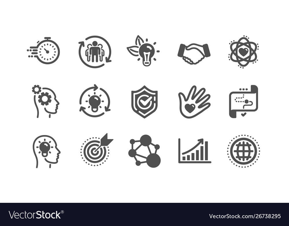 Core values icons integrity target purpose