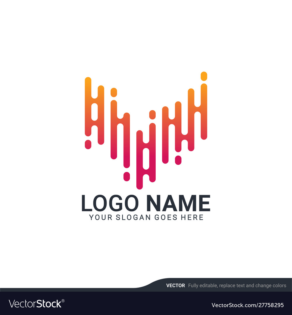 Creative abstract digital technology symbol logo