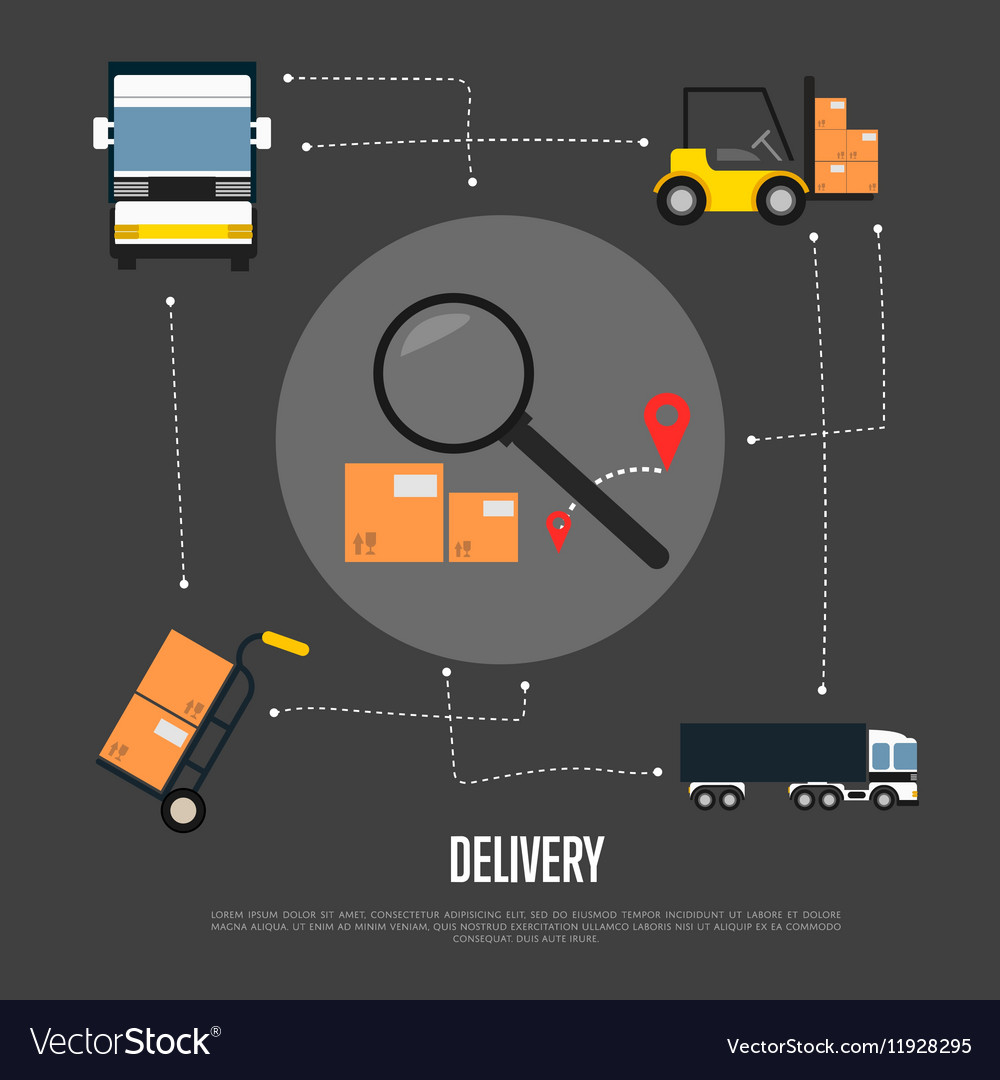 Delivery and freight shipment flowchart Royalty Free Vector