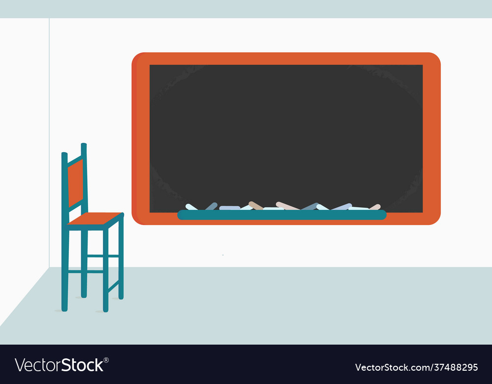 Empty school blackboard with chalks and simple vector image Empty school blackboard with chalks and simple