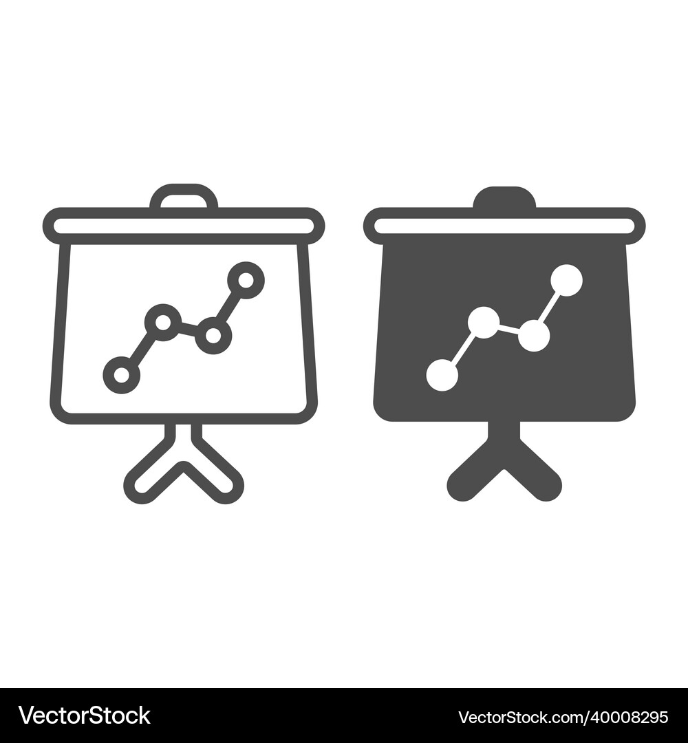 Growth graph on presentation board with stand line