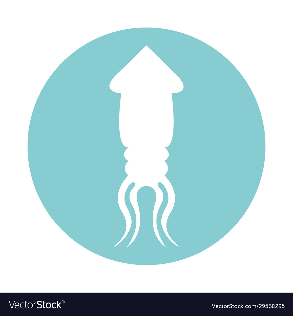 Isolated squid block style icon design