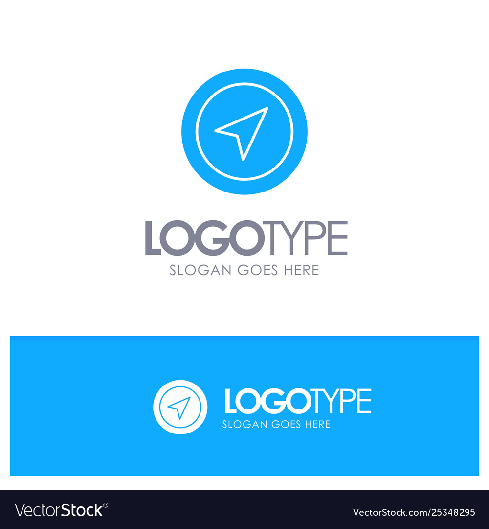 Location map pointer pin blue solid logo vector image Location map pointer pin blue solid logo