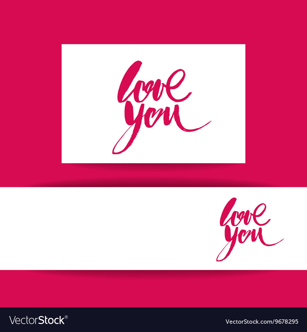 Love you heart lettering brush