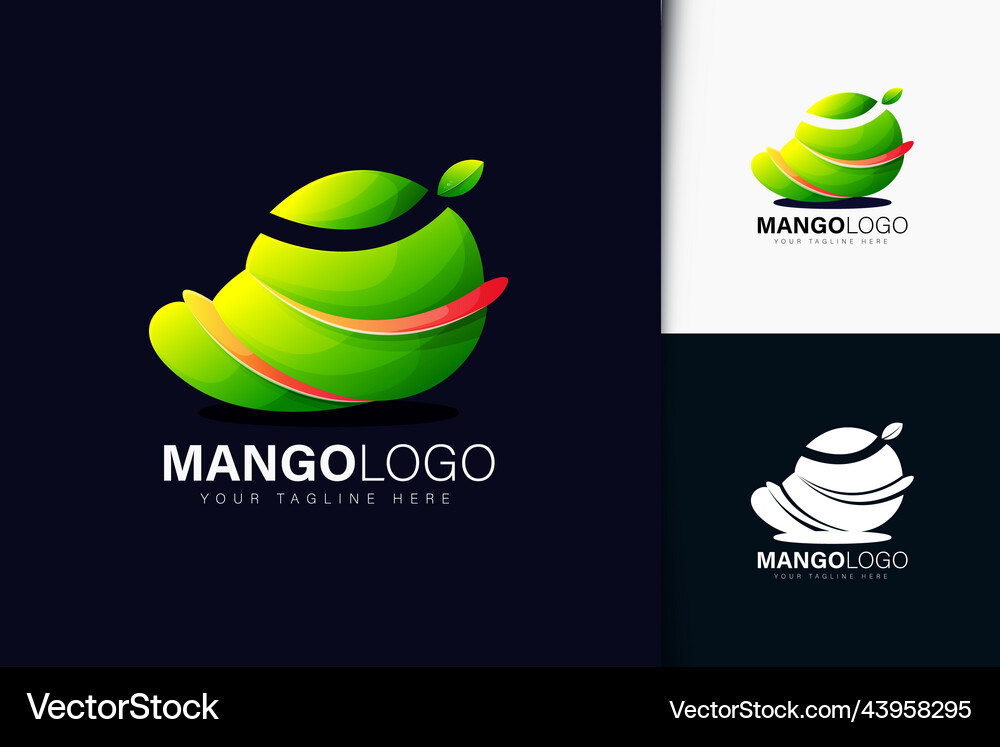 Mango logo design with gradient Royalty Free Vector Image