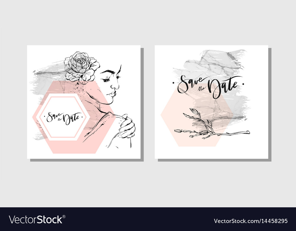 Marbled Save the Date Card