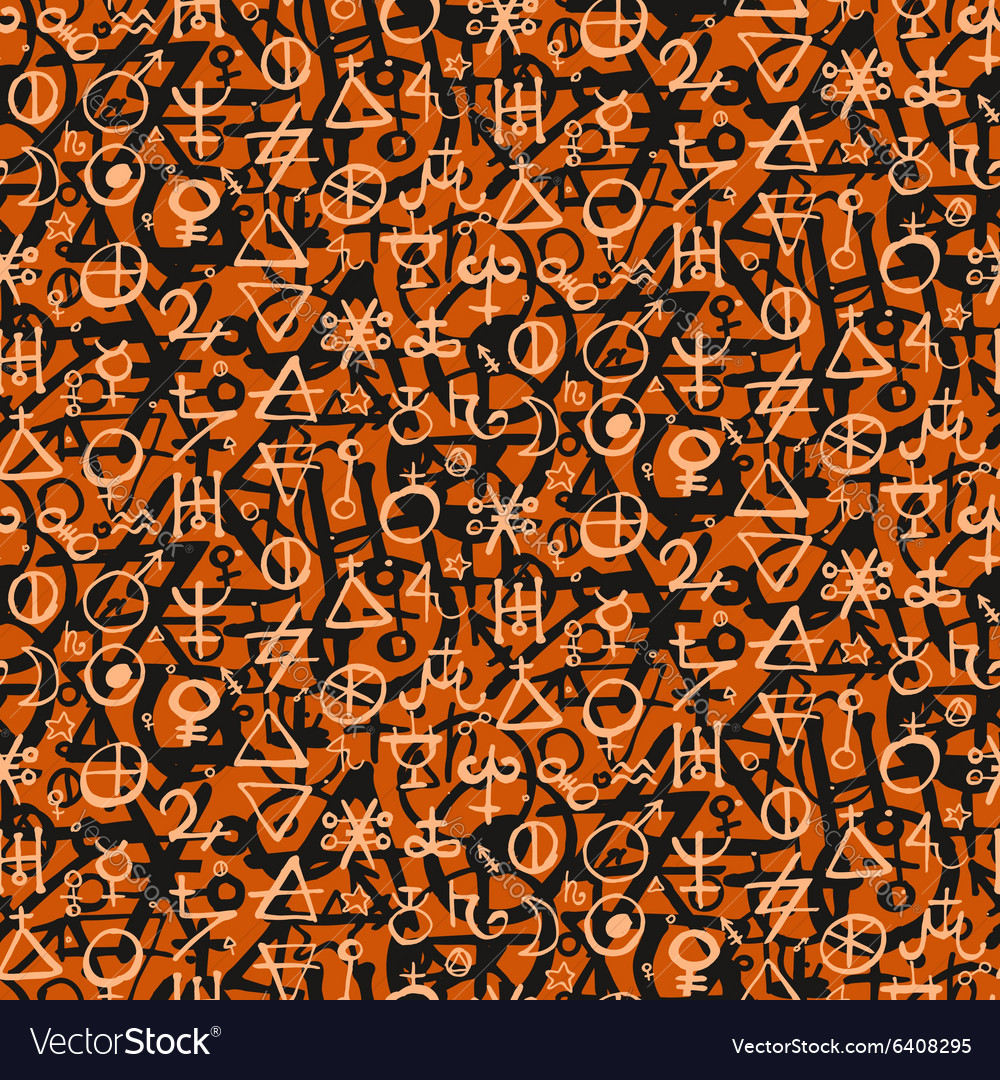 Pattern with alchemy symbols