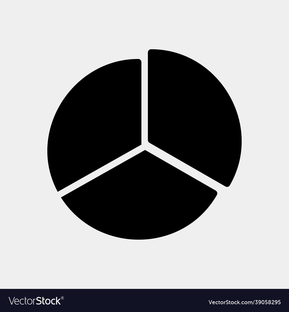 Pie chart icon in solid style for any projects