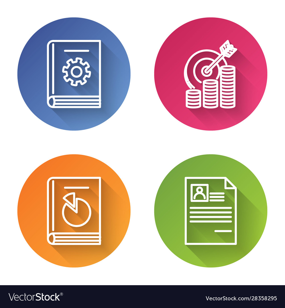 Set line user manual target with coin symbol vector image Set line user manual target with coin symbol