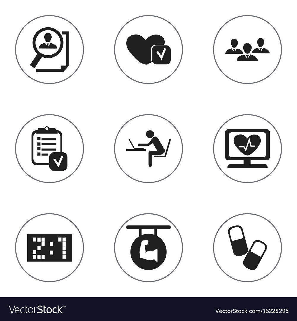 Set of 9 editable complex icons includes symbols
