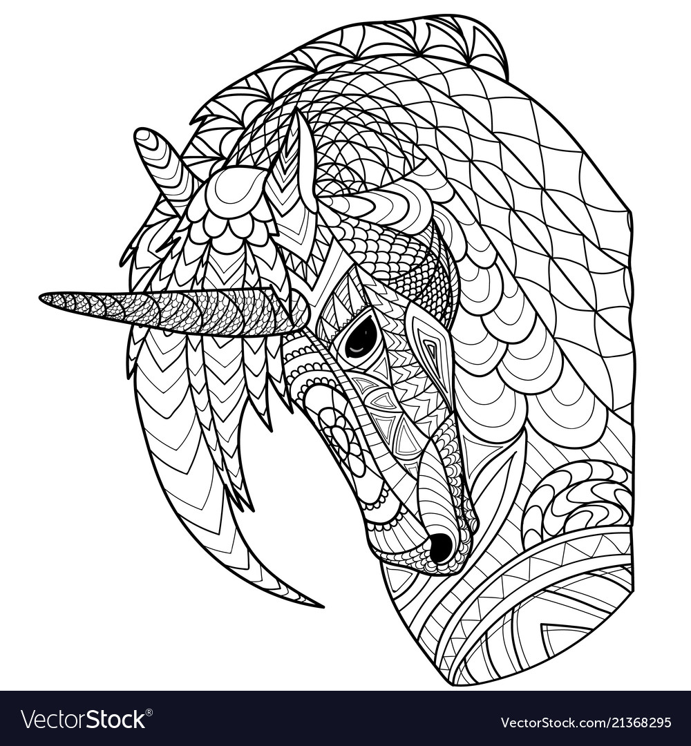 Unicorn line coloring page book