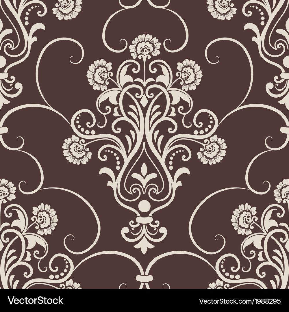 Vintage damask seamless pattern element Royalty Free Vector