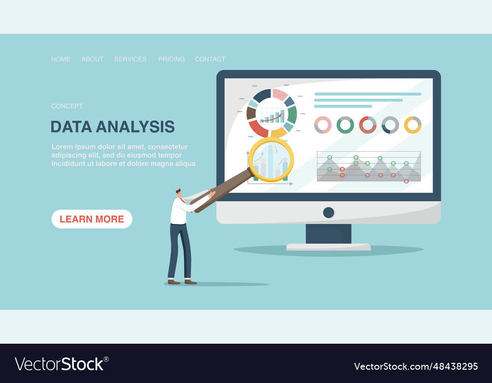 Web page data analysis vector image Web page data analysis