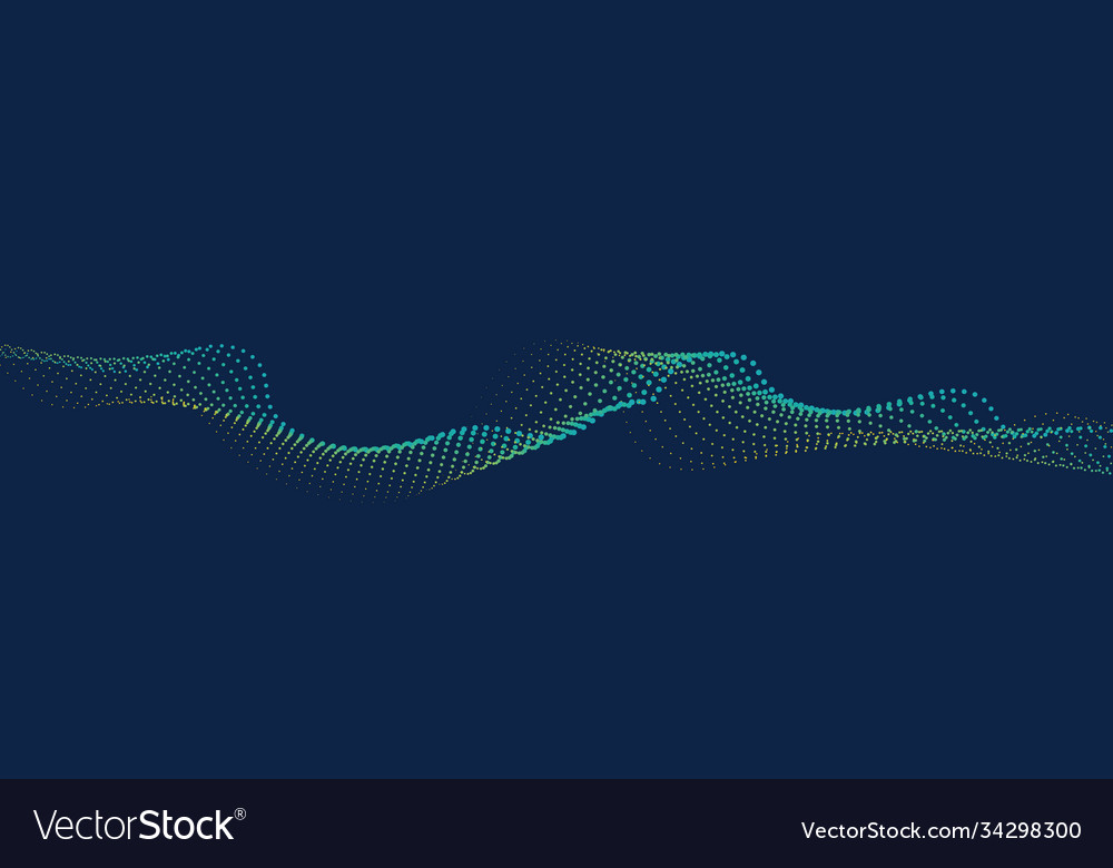 Abstract digital wave particles flow vector image Abstract digital wave particles flow