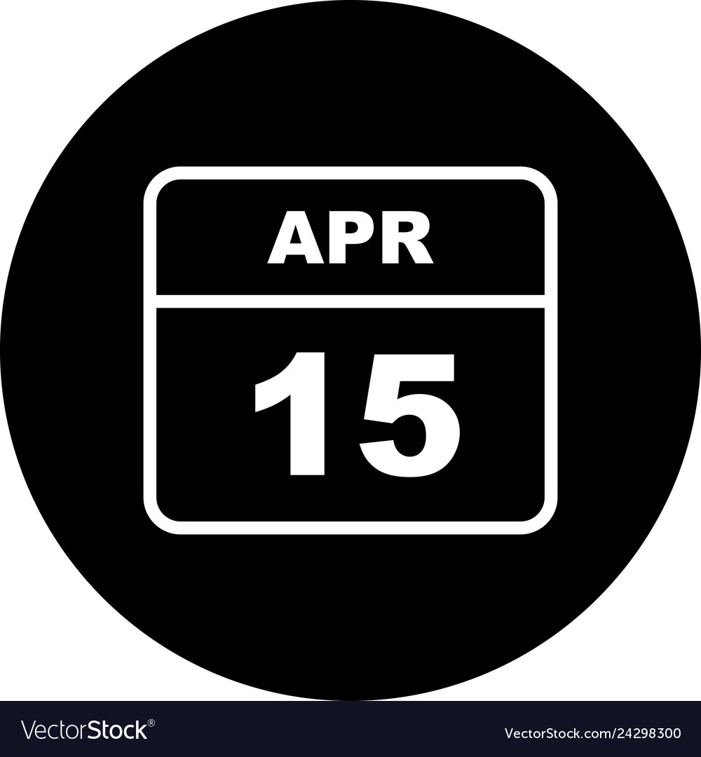 April 15th date on a single day calendar