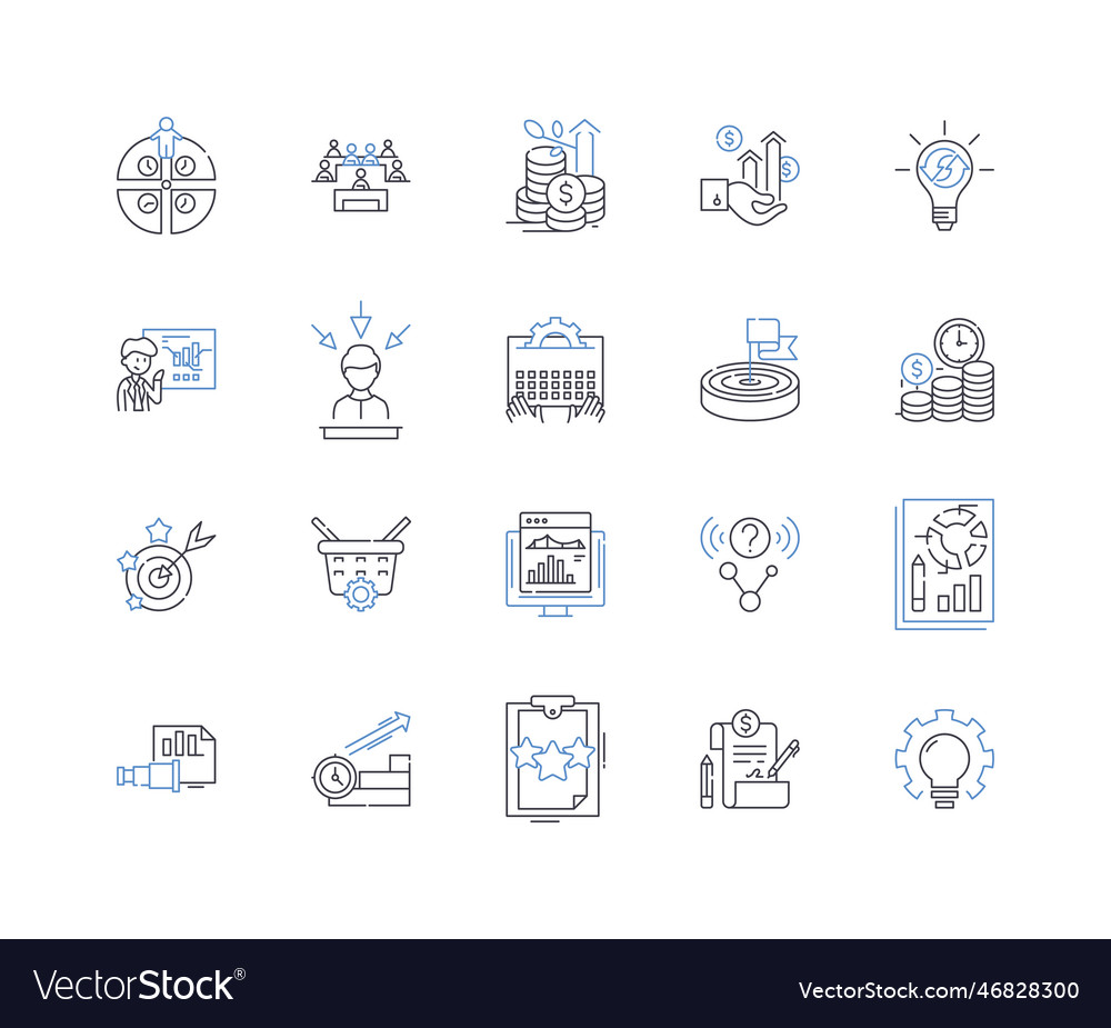 Artificial intelligence line icons collection