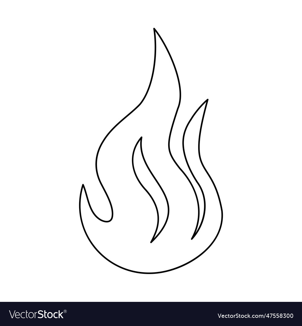 Black Fire Outline Icon Royalty Free Vector Image