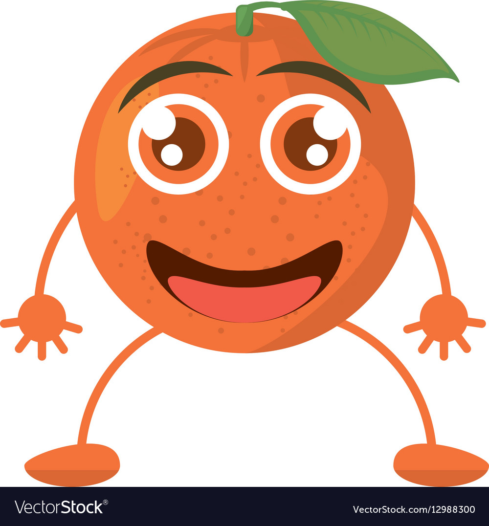 Cartoon orange happy fruit