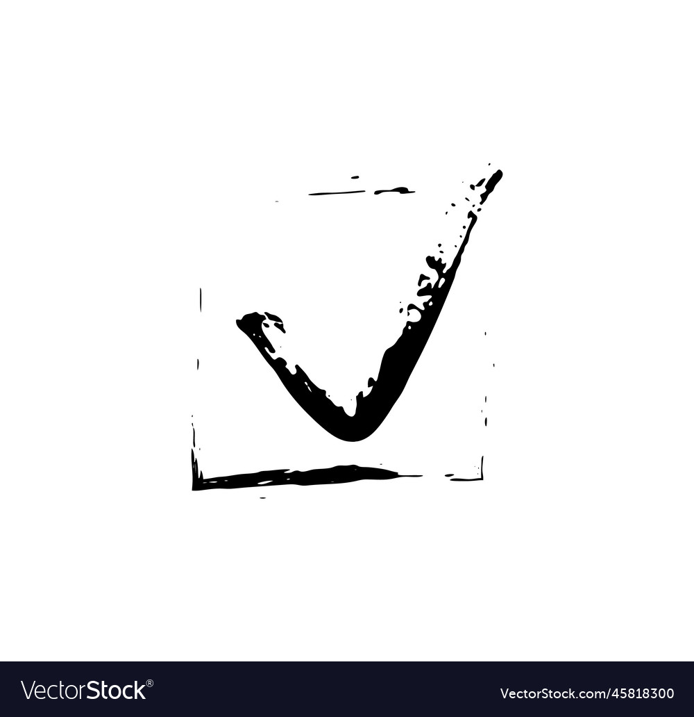 Checkbox check signs v x chalk and brush vector image Checkbox check signs v x chalk and brush
