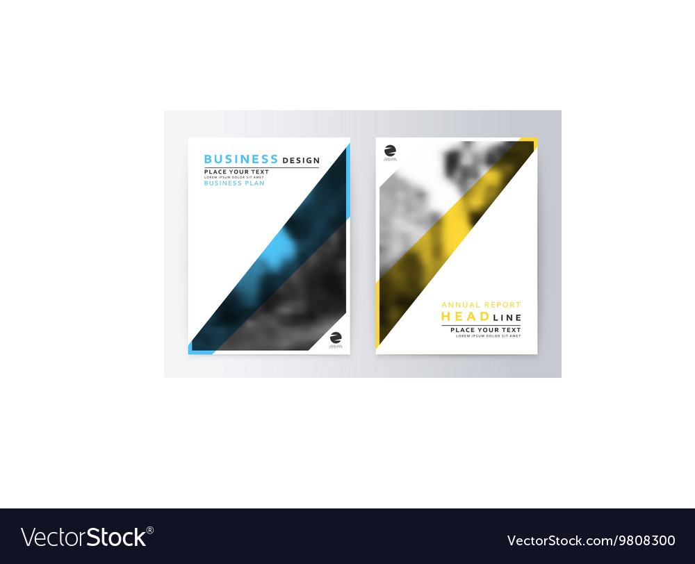 Cover design blue and yellow template brochure