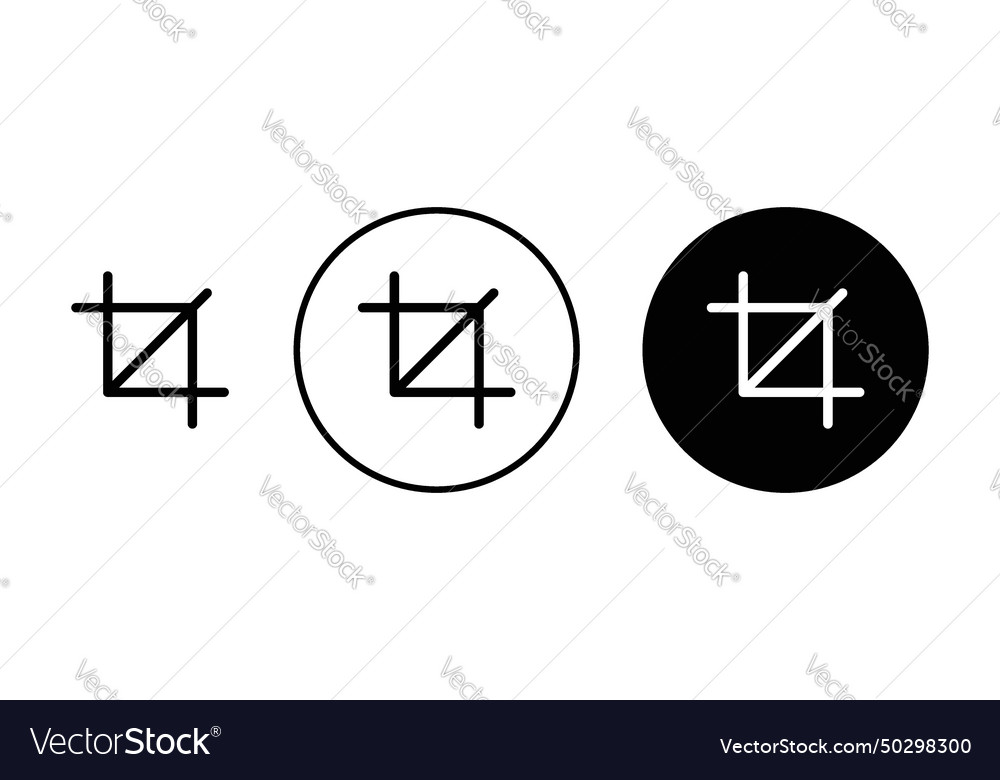 Crop tool icon set frame photo rotate digital