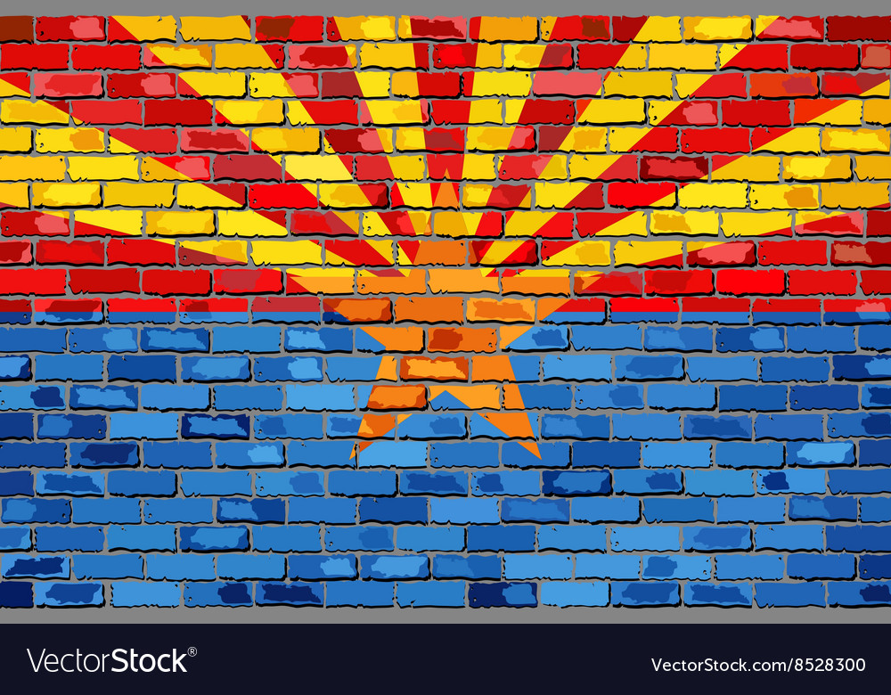 Flagge von Arizona an einer Mauer