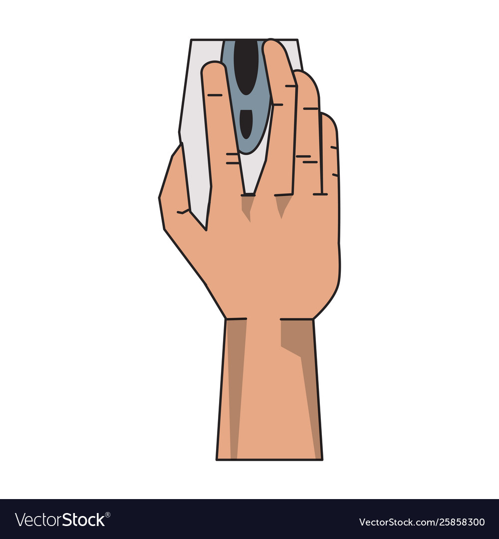 Hand using computer mouse cartoon isolated Vector Image Hand using computer mouse cartoon isolated