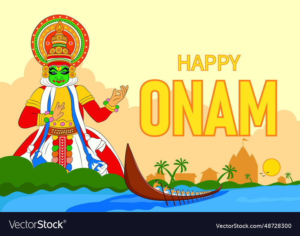 Image of happy onam Royalty Free Vector Image - VectorStock