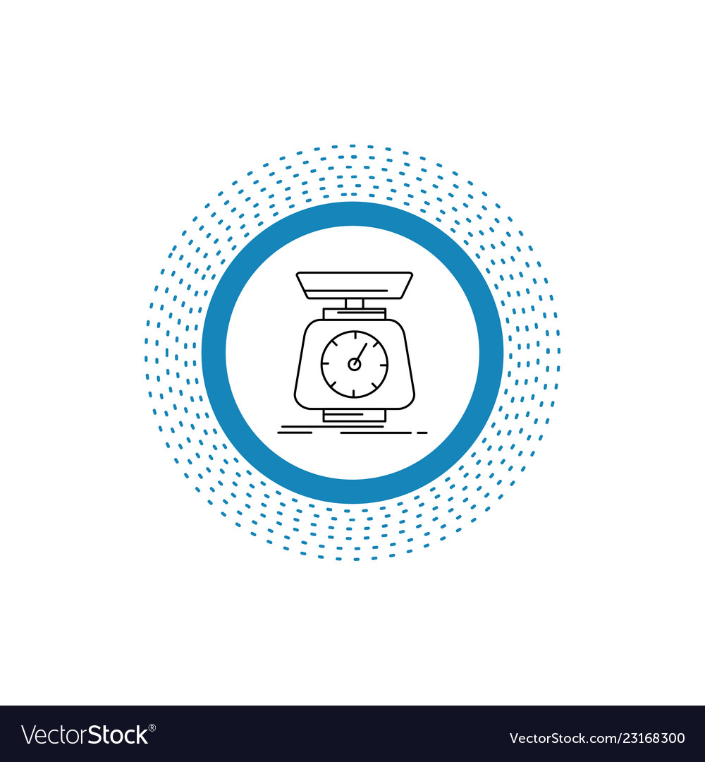 Implementation mass scale scales volume line icon vector image Implementation mass scale scales volume line icon
