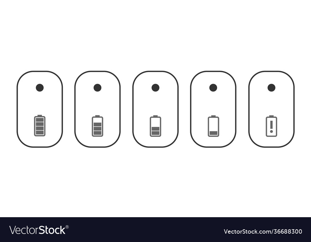 Isolated computer mouse set with a battery level