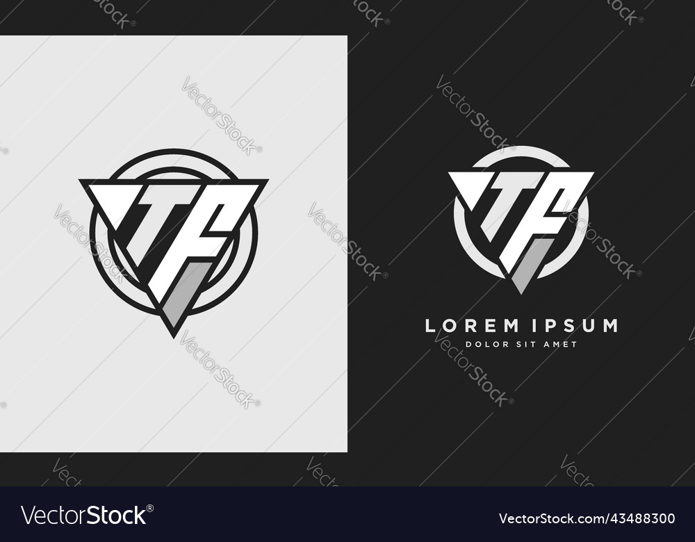 Letter tf triangle logo icon modern stylish