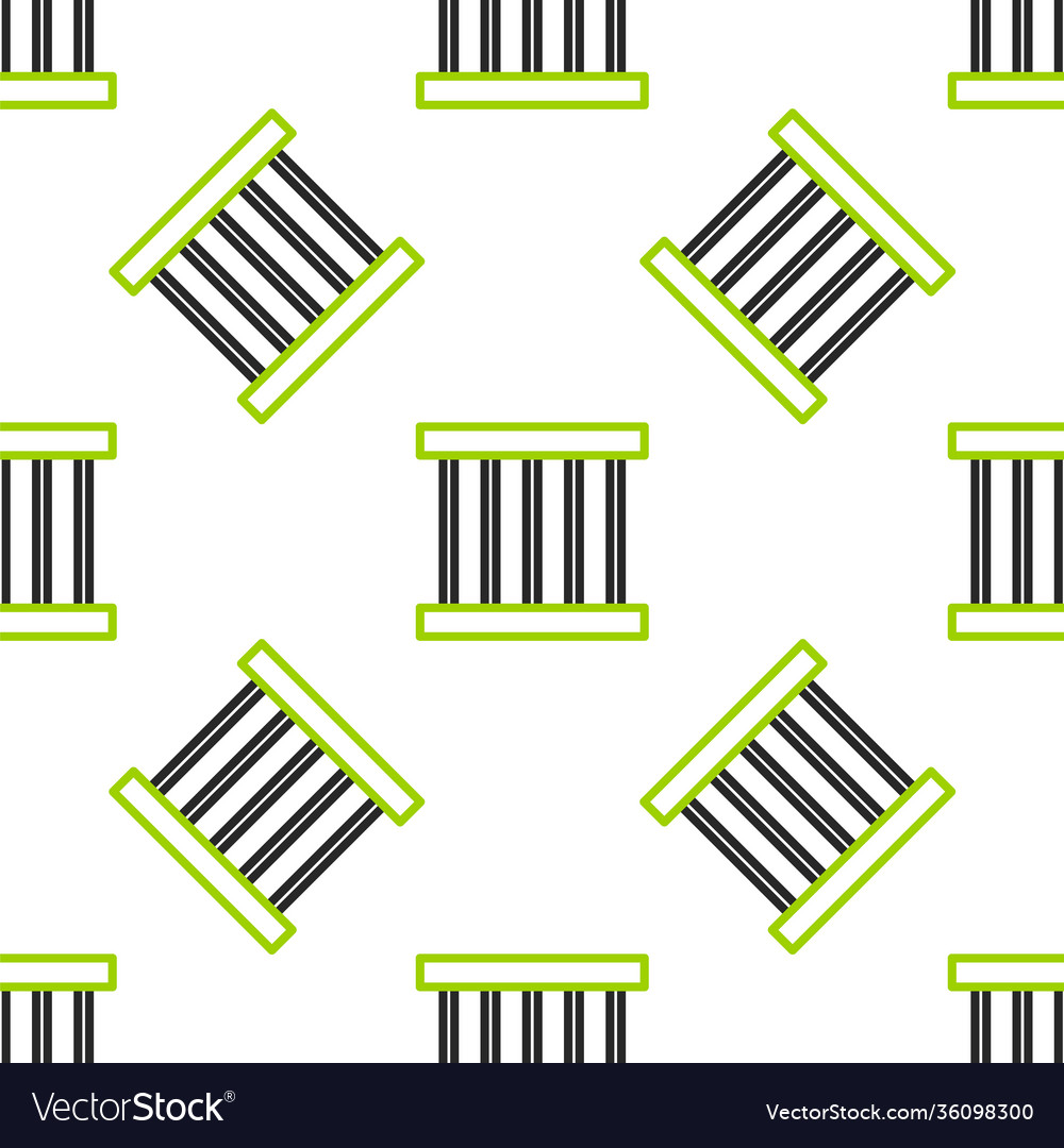 Line prison window icon isolated seamless pattern