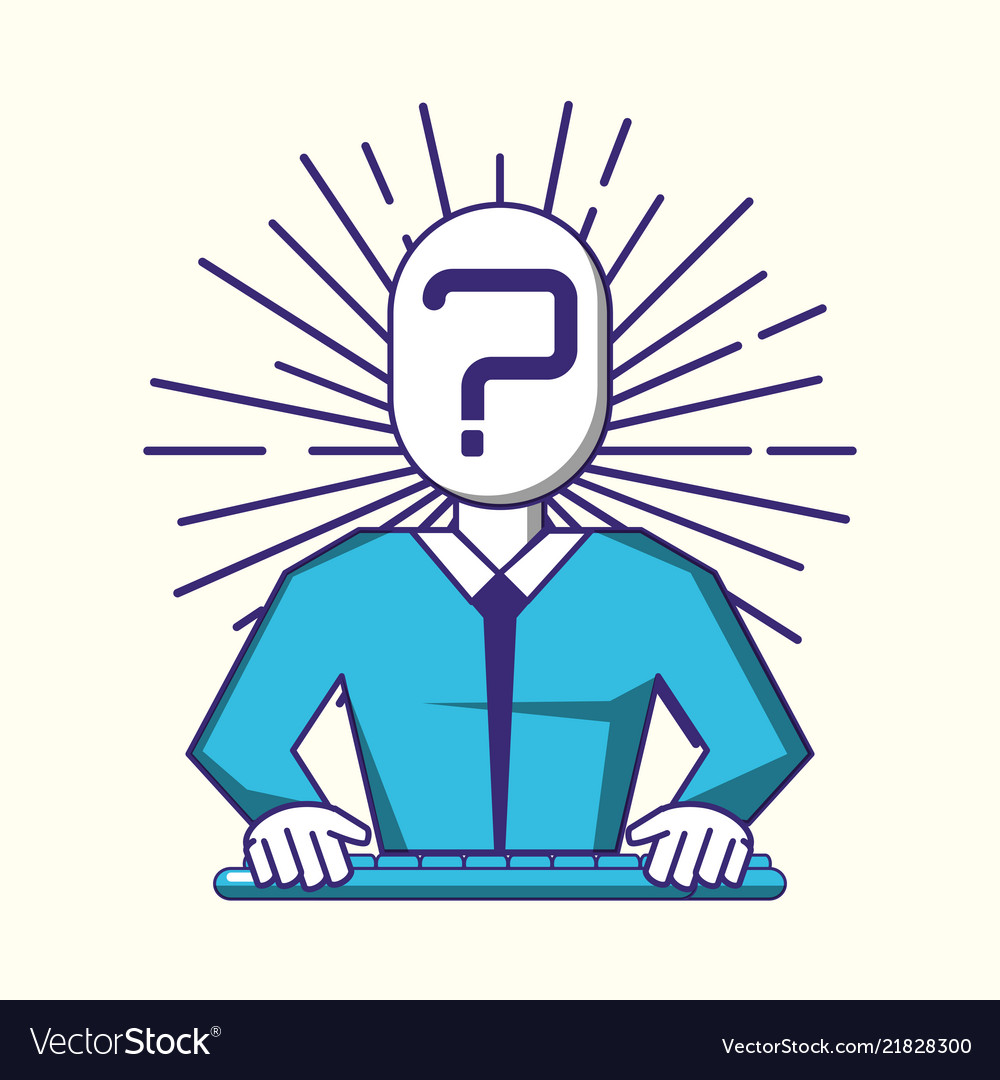 Man using keyboard fintech concept vector image Man using keyboard fintech concept