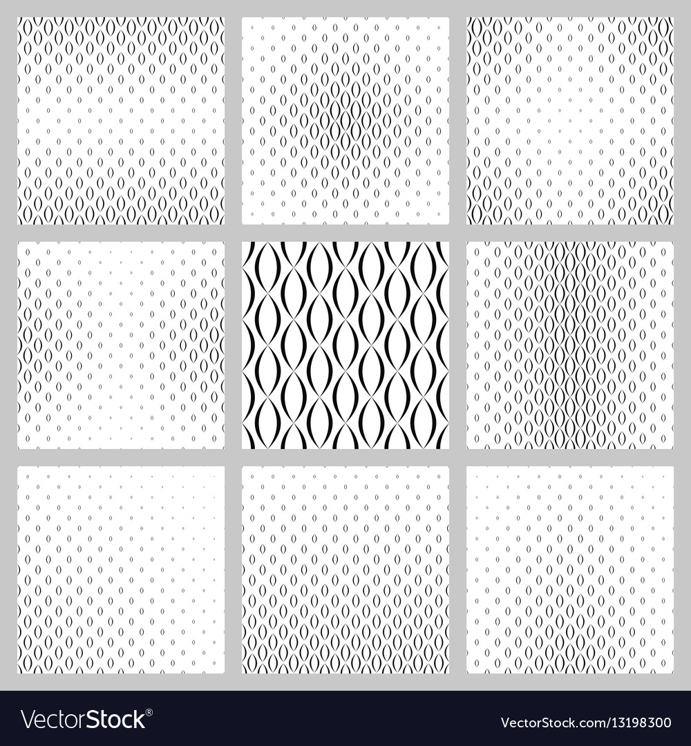 Monochrome curved shape pattern background set