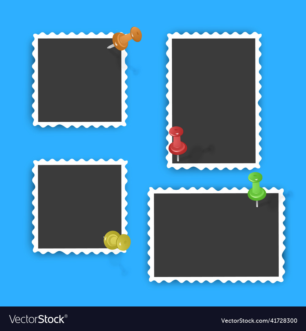 Photo frame collection polaroid photo frame Vector Image