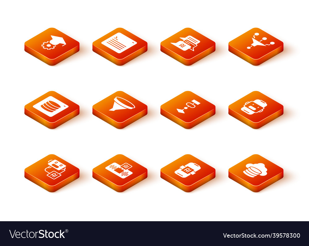 Set artificial intelligence robot ai server vector image Set artificial intelligence robot ai server