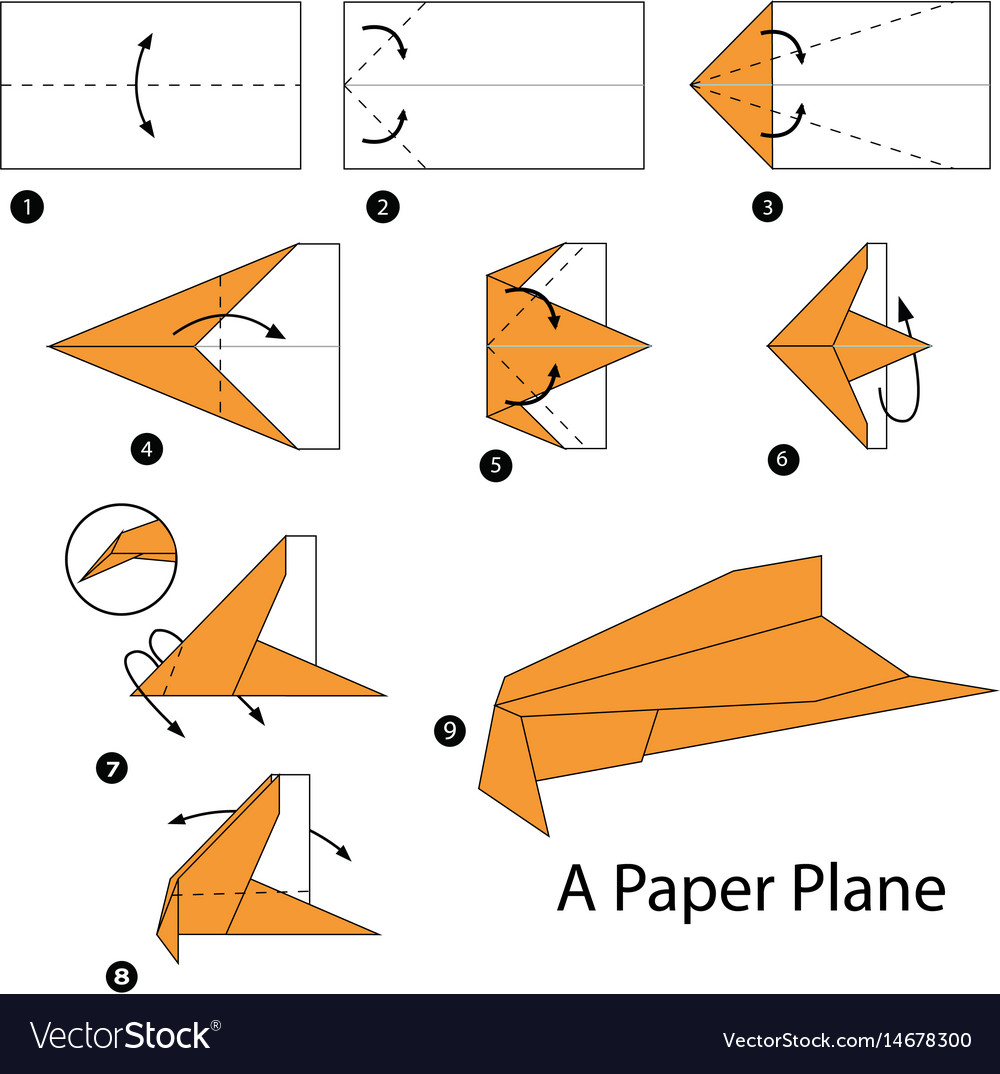 Step by instructions how to make origami Vector Image