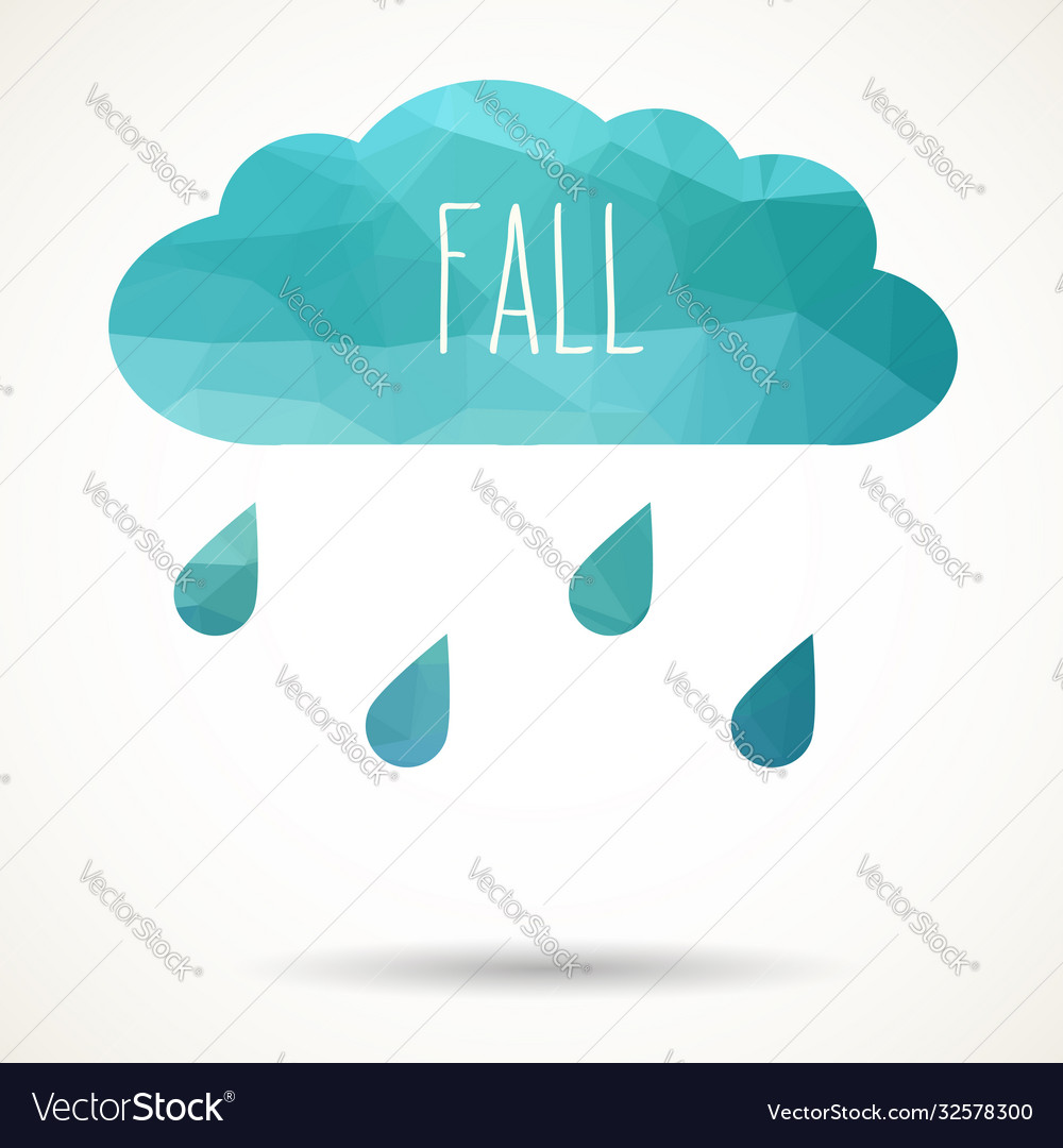 Triangular cloud with rain