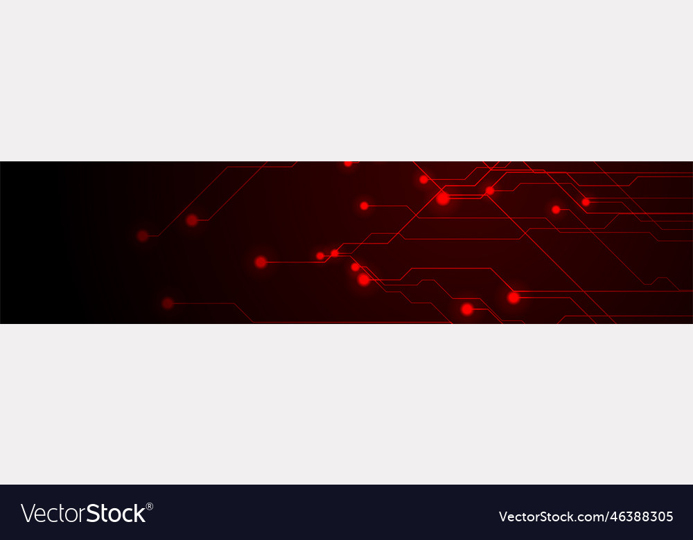 Abstract neon red tech circuit board lines