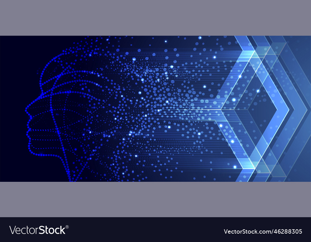 Artificial intelligence technology web background vector image Artificial intelligence technology web background