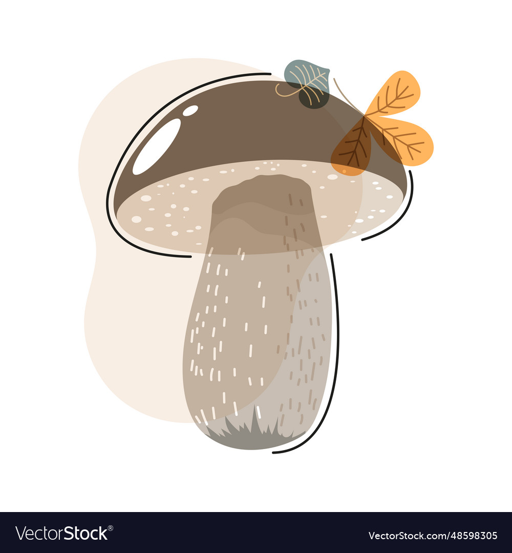 Autumn mushroom with different transparency